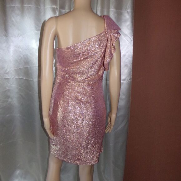 Hailey Logan Adrianna Papel Gold Shimmer Dress M - Picture 2 of 2